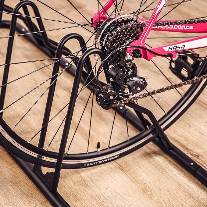 CyclingDeal Bicycle Floor Parking Rack Stand - for Mountain MTB Road Bike - Indoor Home Garage Storage - Classic 4 Bikes