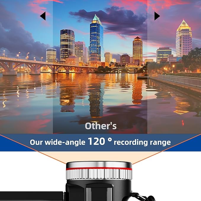 Video Camera, Camcorder 4K, 64MP 30FPS Dual Lens Camera with Wireless Mic for Vlogging YouTube, Ultra HD 3 Inch Screen 21X Digital Zoom, Video Recorder Camera with 64GB SD Card