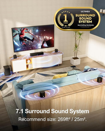 ULTIMEA 7.1ch Sound Bar with Subwoofer, Virtual Surround Sound System