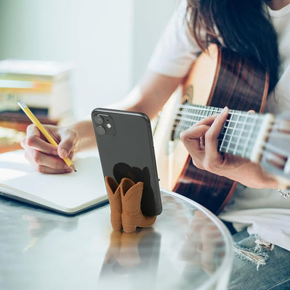 Genuine Fred Giddy UP Phone Stand, Brown, Cowboy Boot Tech Accessory, Fits Most Mobile Smartphones, Grippy Silicone, Fun Cowboy Boot Details