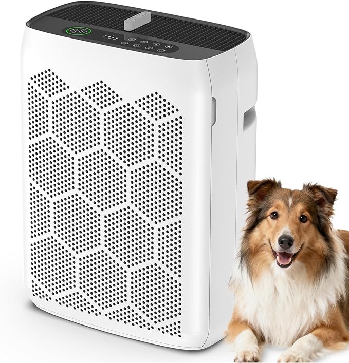 Air Purifiers for Home Large Room Up to 2200 Ft², HEPA Air Purifier for Bedroom with PM2.5 Air Quality Display, Washable Pre-Filter and Sleep Mode, Air Cleaner for Smoke, Dust & Pollen