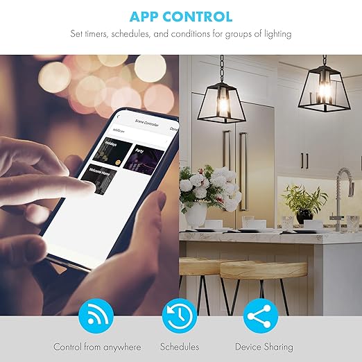 TOPGREENER Smart Light Switch and Wi-Fi Scene Controller, Neutral Wire Required, 2.4GHz Network, UL Listed