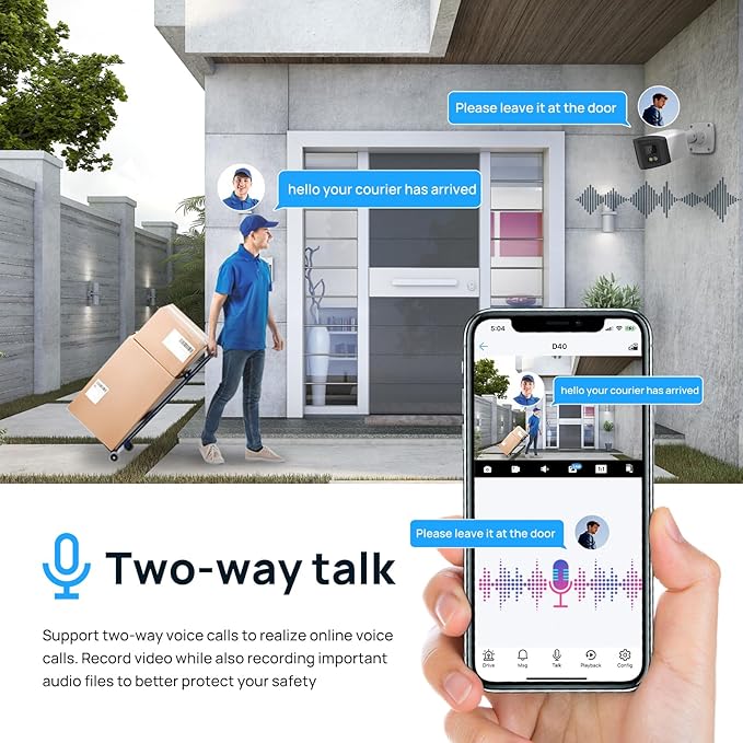 PANOEAGLE 4MP Dual Lens PoE IP Security Camera Outdoor with 180° Panoramic Wide Angle,Smart Color Night Vision,Smart Motion Detection,2-Way Audio & Micro SD Slot(512G),IP67 Waterproof,NDAA Complaint