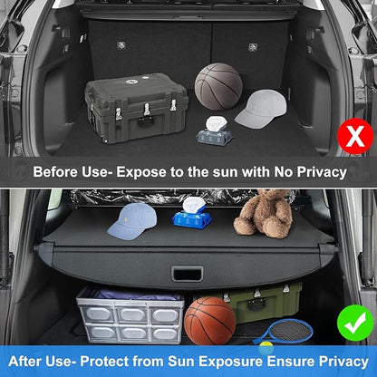 AUXKO Retractable Cargo Cover for Kia Sorento 2026 2025-2021, Trunk Cargo Cover for 2026 2025 Kia Sorento Luggage Security Shade Cover Shielding Shade Anti-Peeping Luggage Privacy Screen, Carbon Fiber