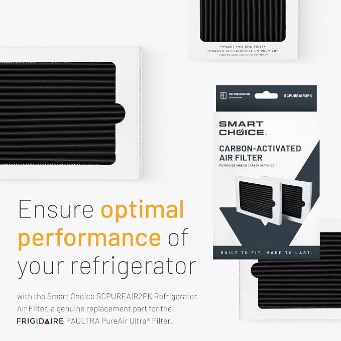 Smart Choice SCPUREAIR2PK Refrigerator Air Filter, Genuine Replacement Part for Frigidaire PAULTRA PureAir Ultra, 2-Pack