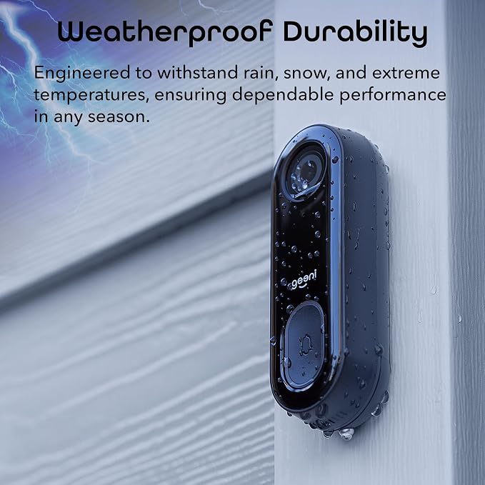 Geeni Smart Video Doorbell, 1080p HD, Night Vision, Wired Installation