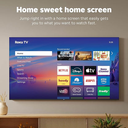 Roku Smart TV 2026 – 50-Inch Select Series, 4K QLED TV – Roku TV with Voice Remote – Flat Screen QLED Television with Wi-Fi for Streaming Live Local News, Sports, & Movies – Bluetooth Headphone Mode