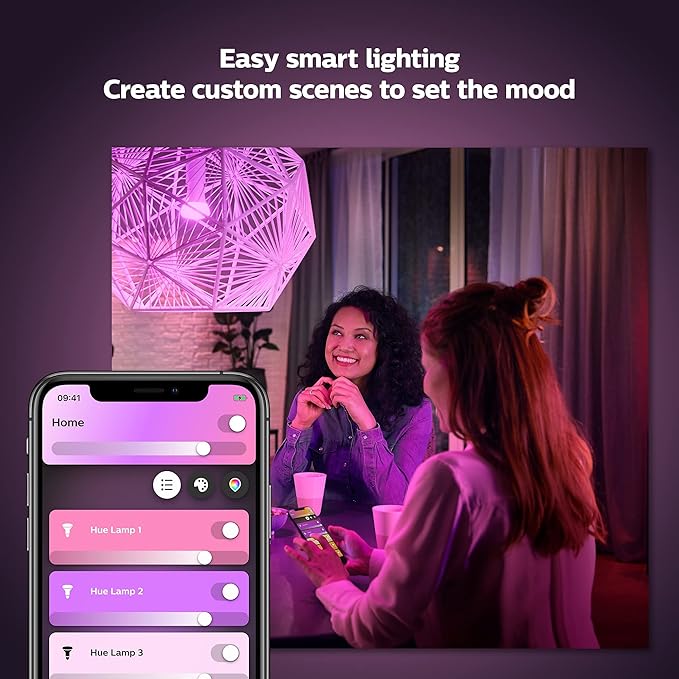 Philips Hue Smart 60W A19 LED Bulb - White and Color Ambiance Color-Changing Light - 2 Pack - 800LM & PlayStation DualSense Edge Wireless Controller