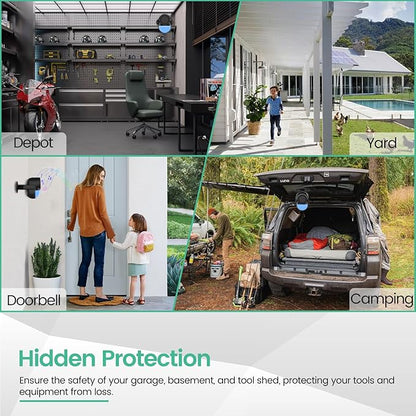 Home Alarm System，2.4G WiFi PIR Motion Sensor Alarm, Wireless DIY Smart Door/Window Alarm for Home Security with Phone APP Alert 4-Piece Kit（2Door Window Sensor），for House Apartment Office,Black