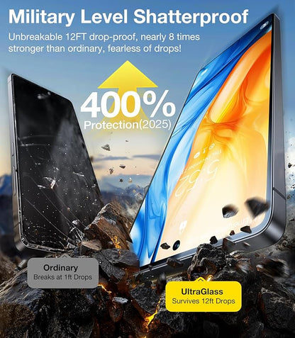 UltraGlass Unbreak TOP 9H+ Glass for Samsung Galaxy S25 Plus/S25+ Screen Protector [Military Grade Shatterproof & Longest Durable] Screen Protector S25 Plus/S25+ Tempered Glass, 2 Pack