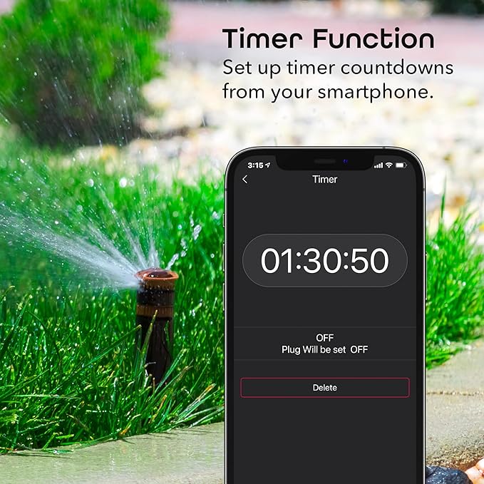 Geeni Indoor/Outdoor Smart Plug Weatherproof, 1 Socket Wireless Remote Control and Timer –Works with Alexa, Google Assistant, Requires 2.4 GHz WiFi, Black