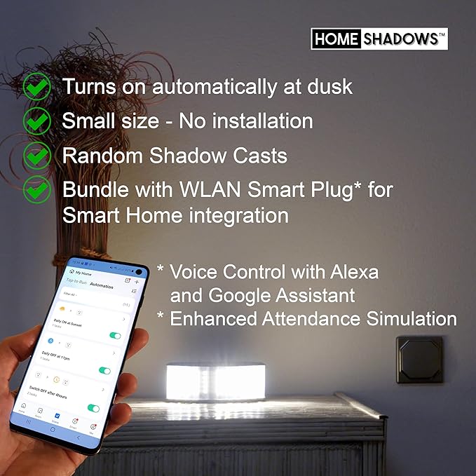 Attendance Simulator Home Security Light HS2Pro Black & Smart Plug BSD11 - Bundle