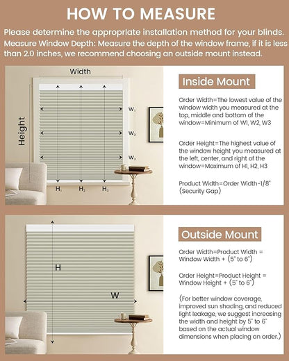 Kincmo Motorized Cellular Shades, Custom Motorized Blinds with Remote, Cordless Smart Electric Honeycomb Blinds Work with Apple HomeKit, Alexa, Google (100%-Blackout-Single-Cell Beige)