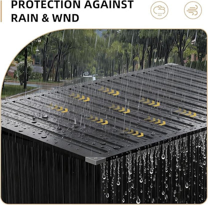 Outdoor Trash Can Storage Shed - Metal Waterproof Outdoor Garbage Can Organizer with Chain Lid, Ideal for Trash Bins, Toys, Garden Tools for Garden/Backyard/Patio