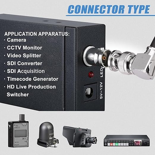 Superbat 3G/6G/12G SDI Cable 3ft BNC Cable 75 Ohm Thin Precision SDI Video Cable Right Angle Supports HD-SDI/3G-SDI/4K/8K Monitor Surveillance Camera CCTV System