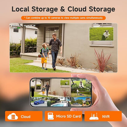 Solar Dual Lens VeryFocal Wireless Security Camera - 6MP QHD 360° PTZ, AI Tracking, 10400mAh + 5.5W Solar, WiFi 6, Standalone/NVR Add-on, Color Night Vision, IP66 Waterproof for Outdoor Home