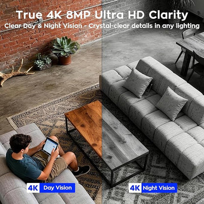 xmartO 4K 8MP Heavy-Duty WiFi 6 Security Camera System Bundle, 10-Channel NVR & 4 Heavy-Duty 8MP Plug-in AI PTZ Wireless Cameras, 2-Way Audio, IP66 Weatherproof, Long Range WiFi6, 0 Monthly Fee