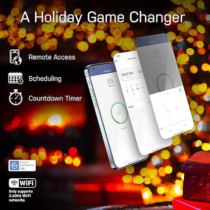 Feit Electric Smart Wi-Fi Plug, Works with Alexa and Google Home, No hub Required, 2.4 Ghz Network Only, Remote Control from Anywhere 15 Amp, Indoor Outlet for Home Appliances