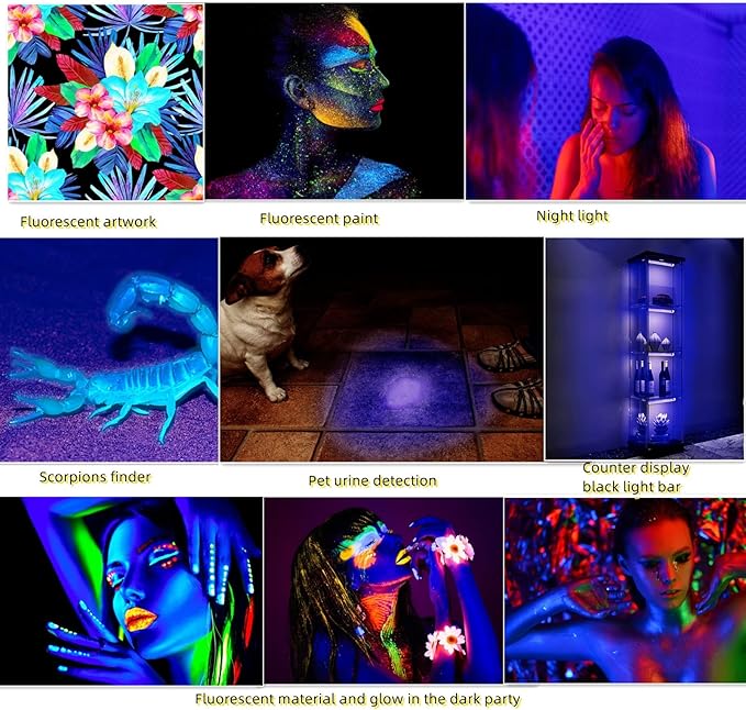 THLIFURE UV Black Light Bar USB DC 10W 1ft LED Blacklight Bar Strip Lights for Bedroom Fluorescent Paint Poster Party Glow in The Dark Light Magnet 2 Pack