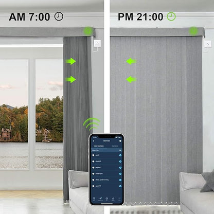 Yoolax Motorized Vertical Blind, Smart Blackout Sliding Door Shades, Blinds for Sliding Glass Doors with Alexa Google Home, Suitable for Sliding Patio Glass Doors Window, Custom Size, Smoky Grey