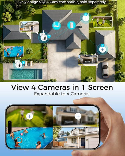 4MP Solar Camera Outdoor Wireless, Compatible ObligzBase Only