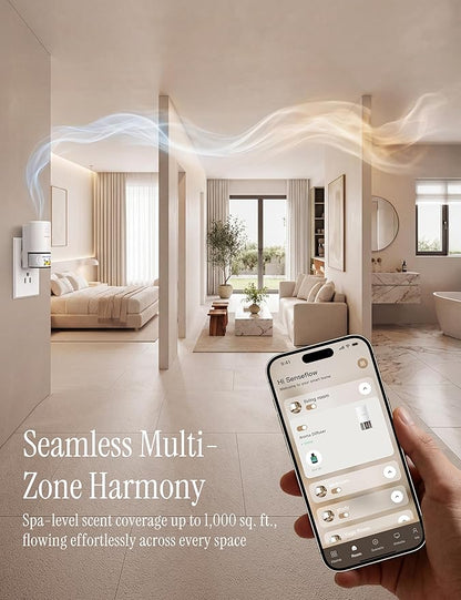 Essential Oil Diffuser for Home, Smart Waterless Aromatherapy Diffuser SF101S Pro, Plug in Room Scent with Timer & 120-Day Natural Aroma, Covers 1000 Sq Ft – Free 30ml Cedarwood Citrus Veil