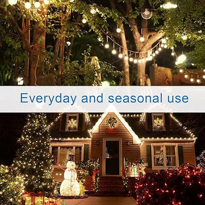 New One Outdoor Smart Plug, 2.4G WiFi Outdoor Outlet with Dual Outlets, Compatible with Alexa, Google Home, Smart Life, Wireless Voice Remote Control, IP65 Waterproof, 125V 15A ETL FCC Certified