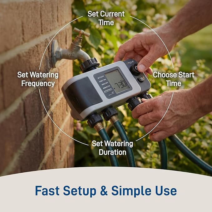 Orbit B-hyve XD 4-Port Smart Hose Watering Timer with Wi-Fi Hub - App Controlled Irrigation Timer - Smart WeatherSense Auto Watering - Multi Valve Yard Irrigation System - 24639