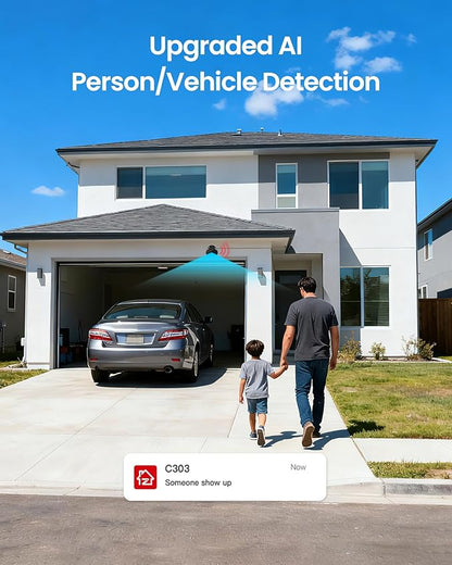 ZOSI 5MP Lite 3K Wired Security Camera System with AI Human Vehicle Detection, 8CH H.265+ CCTV DVR, 4 x 1080P Weatherproof Home Security Camera Outdoor Indoor, IR Night Vision, Motion Alert, 500GB HDD