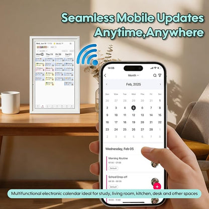 15.6" Smart Digital Calendar, No Subscription WiFi Touch 1080P Wall Planner | Cross-platform WiFi sync with iCloud, Google & Outlook, FHD touch wall family organizer for shared schedules & chore tracking
