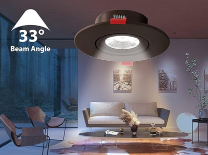 DGC 4-inch Oil-Rubbed Bronze Selectable Canless Adjustable Gimbal LED Recessed Downlight (DGC43120SRDOB)