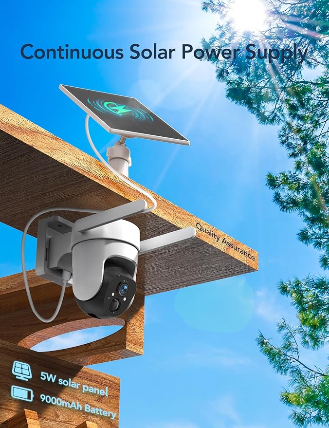 GNCC 4G LTE Cellular Security Camera Outdoor, No WiFi Needed Solar Security Camera with SIM Card, 2K Color Night Vision, 360° Pan Tilt, Motion Detection, Remote Farm/Ranch/Construction Site Camera