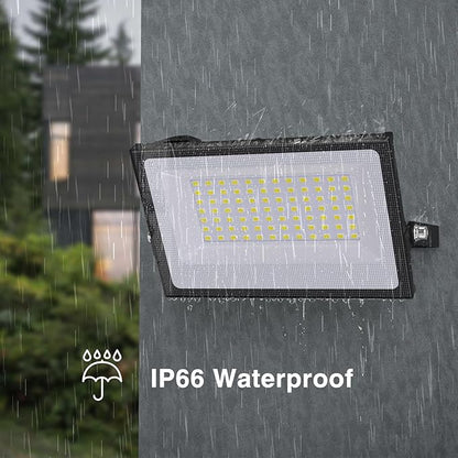 Onforu 80W Flood Lights Outdoor,8000lm Bright LED Work Light with Plug,Daylight White LED Flood Lighting, IP66 Waterproof Security Yard Lights for Garage Stadium 2 Pack