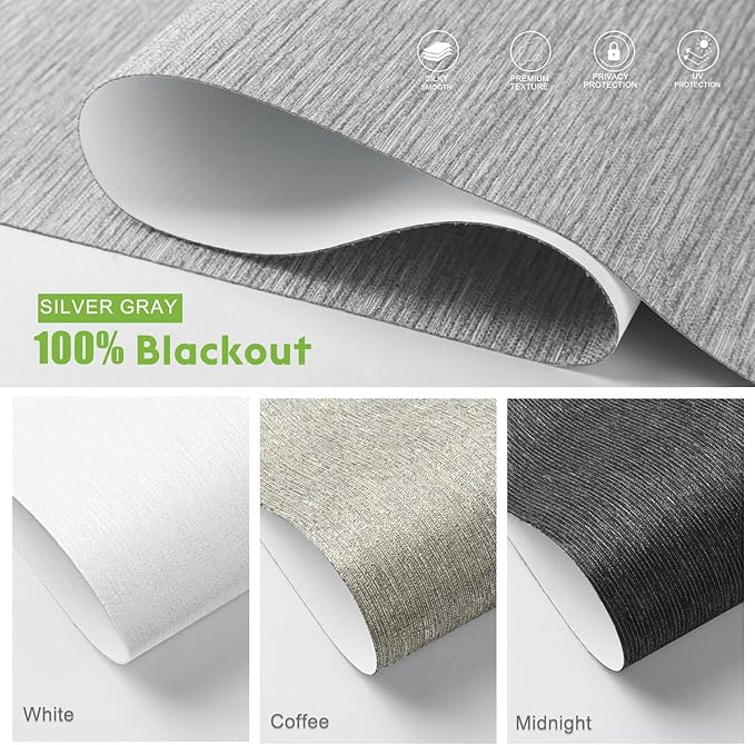 Motorized Blinds with Remote，100% Blackout Smart Blinds Motorized Roller Shades Compatible with Alexa Automatic Blinds for Windows Electric Window Blinds Customized Size Silver Gray