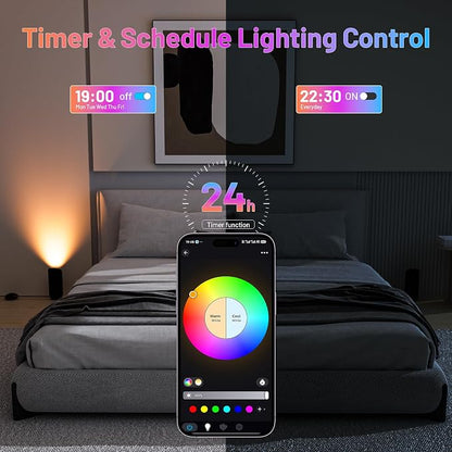 2 Pack Smart Up Lights Indoor: Dimmable RGBW Floor Can Lights, Alexa