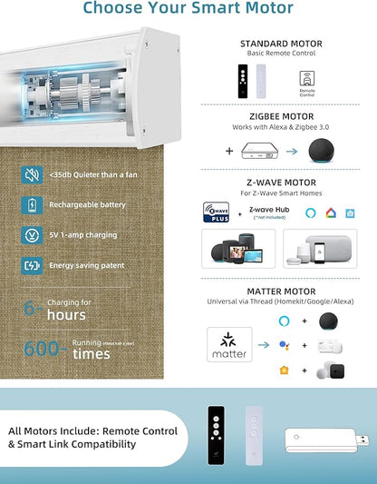 SmartWings Motorized Smart Blinds with Remote, Custom Automatic 100% Blackout Roller Shade Compatible with Alexa/Homekit/Google, Electric Smart Blinds for Indoor Windows, Vigor Wheat