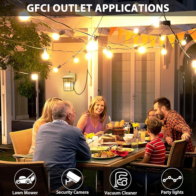 2 Pack Outdoor Light with GFCI Outlet,White Dusk to Dawn Porch Lights Outdoor Wall Light Fixture with Outlet,Aluminum Exterior Lighting Fixtures Wall Mount,Waterproof Outside Lights for House