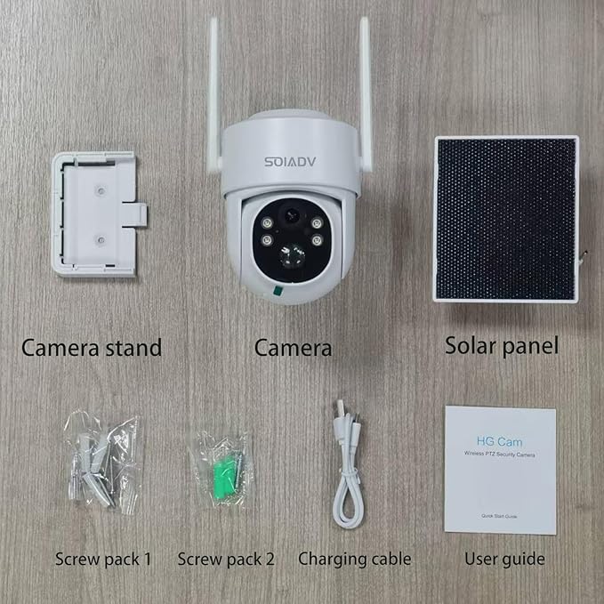 SOIADV Solar Security Cameras Wireless Outdoor - 2K Pan Tilt 360° View WiFi 6 Home Security Camera with AI Motion Detection, Color Night Vision, 2-Way Audio, IP65 Waterproof, Support SD/Cloud