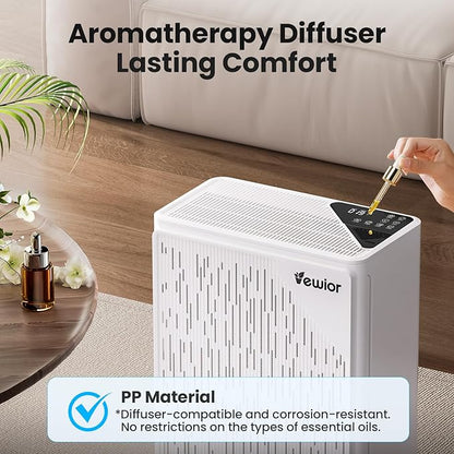 Air Purifiers for Home Large Room up to 2535ft², VEWIOR H13 True HEPA Air Cleaner for Bedroom with PM2.5 Display Auto Air Quality Sensor, Fragrance Diffuser for Wildfire Smoke Pet Hair Dust