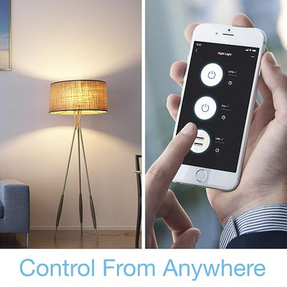 Geeni 2-Port USB Speed Charger Wall Outlet, Dual USB & Power, Smart Charge