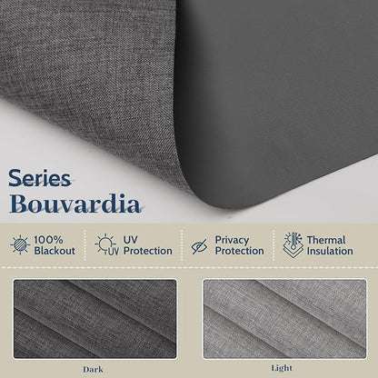 Motorized Blackout Rechargeable Roller Shades, Cordless Smart Blinds, Compatible with Alexa via Hub, Custom Blinds for Indoor Windows, Bouvardia Dark