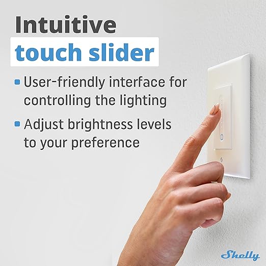 Shelly Plus Wall Dimmer UL | WiFi Smart Wall Dimmer Switch | Home Automation | Bluetooth Gateway | Compatible with Alexa, Home Assistant & Google | No Hub Required | Dimmable Lights (2 Pack)