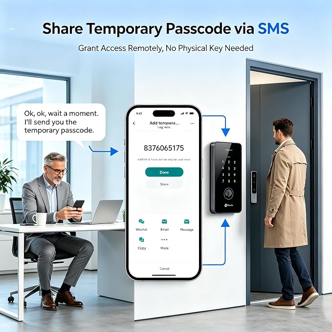 WiFi Tuya Access Control Kit, 180kg/350lb Magnetic Lock,3000 Users | Waterproof Keypad With Power supply, Exit button, and 15 ID key fobs for home office gate security