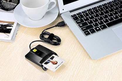 SAICOO smart Card Reader DOD Military USB Common Access CAC Card Reader, Compatible with Mac OS, Win (Horizontal Version)