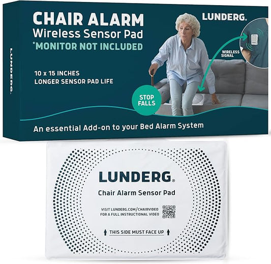 Lunderg Chair Alarm Wireless Sensor Pad - ADD-ON / Replacement - Pager NOT Included - Works with Early-Alert Bed Alarms - Fall Prevention for Elderly Dementia Patients