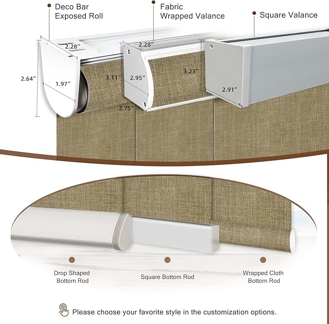 Motorized Blinds Roller Shade with Remote: Canisteo Automatic Smart Blind for Windows 100% Blackout, Electric Blinds Compatible with Alexa/Google Home/Apple Homekit, Customized Size,Aura Wheat