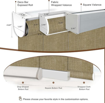 Motorized Blinds Roller Shade with Remote: Canisteo Automatic Smart Blind for Windows 100% Blackout, Electric Blinds Compatible with Alexa/Google Home/Apple Homekit, Customized Size,Aura Wheat