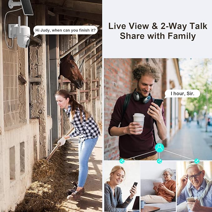 HOSAFE.COM 4G LTE Cellular Security Camera No Internet Needed, 2K Solar No WiFi Security Camera Outdoor Wireless with SIM Card Jobsite,360 Live View, Motion Detection,Free Cloud Storage(Need Apply)