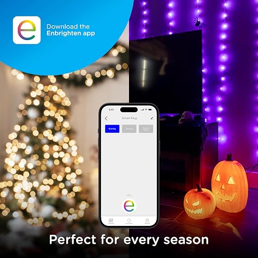 Enbrighten Matter Indoor Smart Plug, 1 Grounded Outlet, White, 4 Pack
