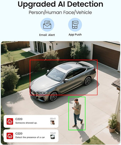 ZOSI C220 4K 8MP 16CH POE NVR Security Camera System (32CH Expandable), 16 x 8MP PoE IP Cameras Outdoor Indoor, 24/7 Recording, AI Human/Vehicle/Face Detection, Two-Way Talk, Night Vision, 4TB HDD